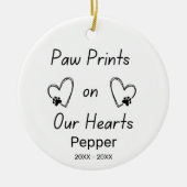 パーソナライズされた愛犬の猫記念カスタム碑 セラミックオーナメント (正面)