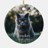 パーソナライズされた愛犬の猫記念カスタム碑 セラミックオーナメント (裏面)