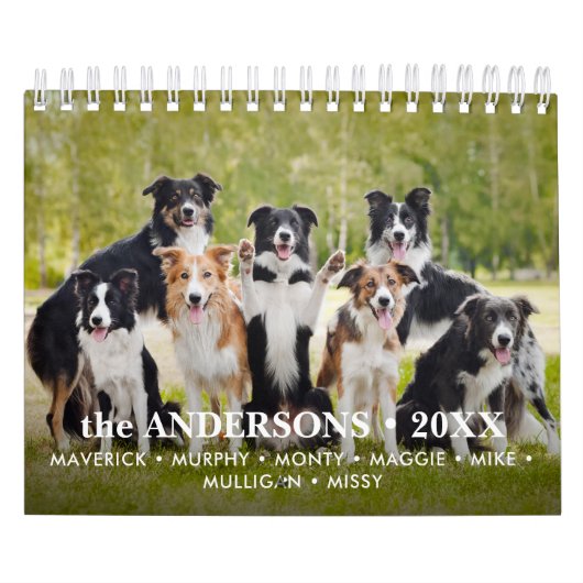 パーソナライズされた愛犬家スカスタムファミリー2025写真 カレンダー (カバー)