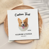 パーソナライズされた愛犬家ペットネーム結婚コルギ スタンダードカクテルナプキン