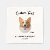 パーソナライズされた愛犬家ペットネーム結婚コルギ スタンダードカクテルナプキン (正面)
