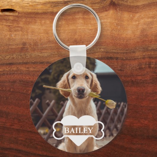 パーソナライズされた愛犬家ペットフォトキープサケ キーホルダー (正面)