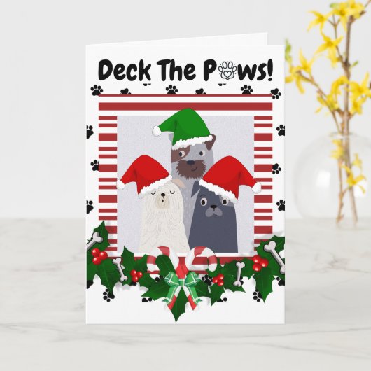 パーソナライズされた愛犬家用ホリデーカード カード (黄色い花)