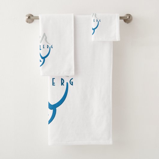 パーソナライズされた感動的アイスバーグアートブルー バスタオルセット (インサイチュ)