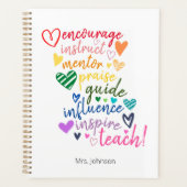 パーソナライズされた感動的引用文先生プランナー プランナー手帳 (正面)