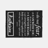 パーソナライズされた感動的聖句 フリースブランケット (正面(横))