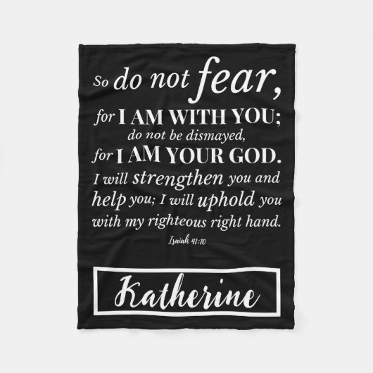 パーソナライズされた感動的聖句 フリースブランケット (正面)