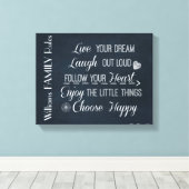 パーソナライズされた感動的Happy Family キャンバスプリント (インサイチュ (ウッドフロア))