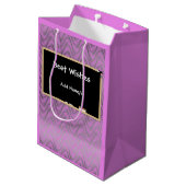 パーソナライズされた感謝してい先生 ミディアムペーパーバッグ (裏面アングル)