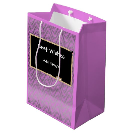 パーソナライズされた感謝してい先生 ミディアムペーパーバッグ (裏面アングル)