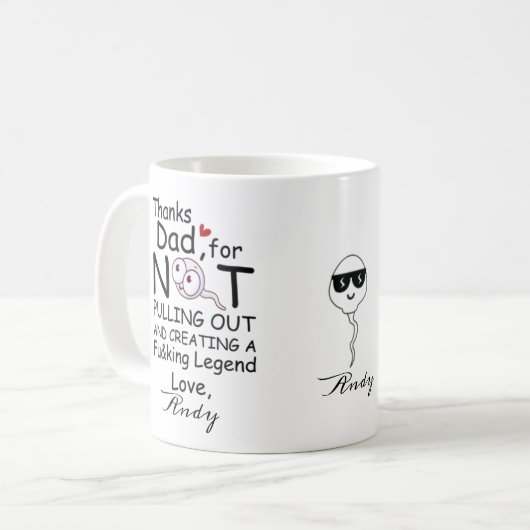 パーソナライズされた感謝してい子の伝説を作る コーヒーマグカップ (正面左)