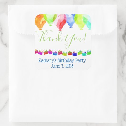 パーソナライズされた感謝してい誕生日 スクエアシール (バッグ)