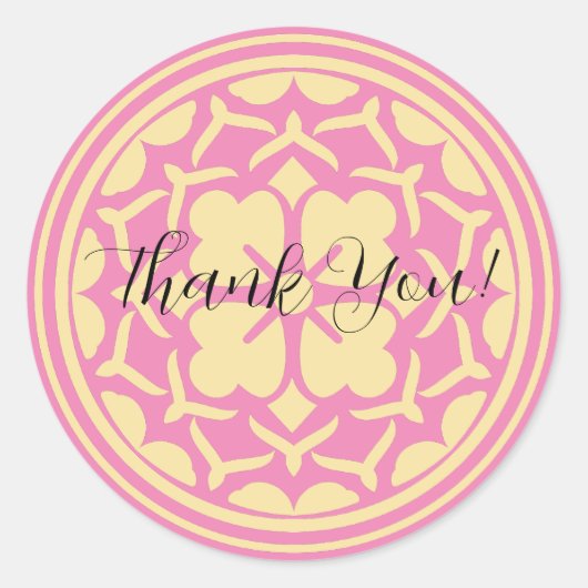 パーソナライズされた感謝クローバー ラウンドシール (正面)