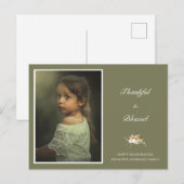 パーソナライズされた感謝祭の写真 ポストカード (正面/裏面)