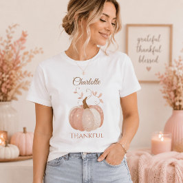パーソナライズされた感謝祭 – 秋のカボチャの感謝 Tシャツ