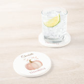 パーソナライズされた感謝祭 – 秋カボチャ感謝祭 コースター (側面)