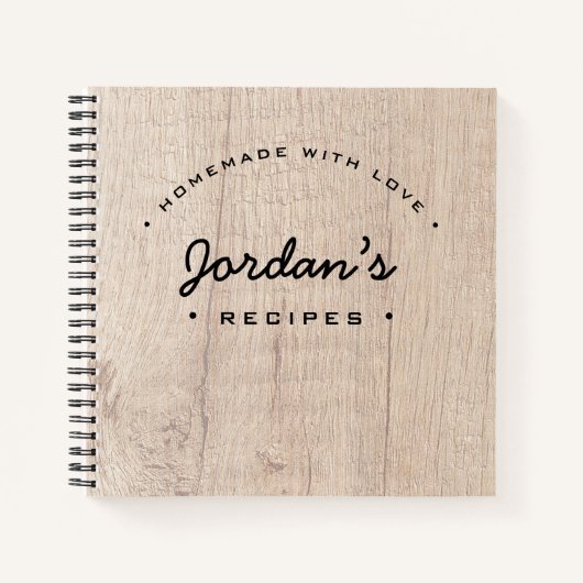 パーソナライズされた手作りラヴレシピ素朴 ノートブック (正面)