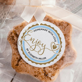 パーソナライズされた手作りラヴ楽しむベーキング ラウンドシール