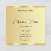 パーソナライズされた手書きスクリプフェイクト金ゴールドテンプレート スクエア名刺 (裏面)