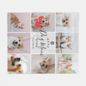 パーソナライズされた手書き最高のドッグママ8 Photo フリースブランケット (正面(横))