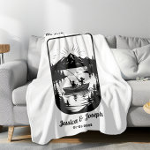 パーソナライズされた投げ結婚カップル毛布 シェルパブランケット
