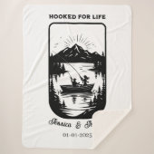 パーソナライズされた投げ結婚カップル毛布 シェルパブランケット (正面)