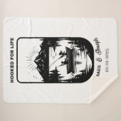 パーソナライズされた投げ結婚カップル毛布 シェルパブランケット (正面(横))