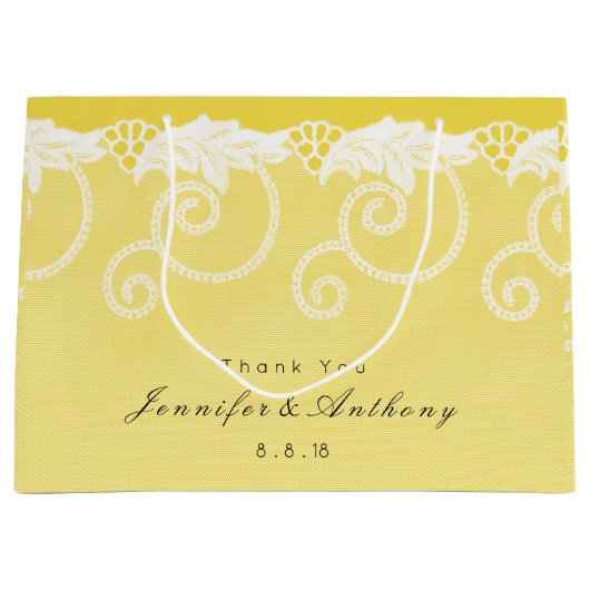 パーソナライズされた抱き枕イエローサンレ王室のース ラージペーパーバッグ (正面)