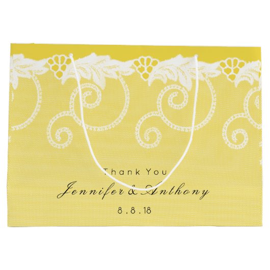 パーソナライズされた抱き枕イエローサンレ王室のース ラージペーパーバッグ (裏面)