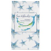 パーソナライズされた抱き枕ユニーククジラ赤ちゃんシャワー スモールペーパーバッグ (正面)