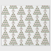 パーソナライズされた抽象芸術エレガントレッドローゼズホリーツリー ラッピングペーパー (フラット)