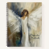 パーソナライズされた抽象芸術エンジェルニュートラルカラー ノートブック (正面)