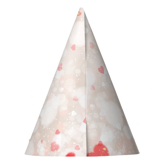 パーソナライズされた抽象芸術カラフルハートパターン パーティーハット (裏面)