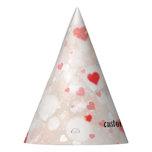 パーソナライズされた抽象芸術カラフルハートパターン パーティーハット (左)