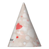 パーソナライズされた抽象芸術カラフルハートパターン パーティーハット (右)