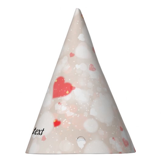 パーソナライズされた抽象芸術カラフルハートパターン パーティーハット (右)