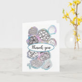 パーソナライズされた抽象芸術ドードル感謝していアト カード (黄色い花)