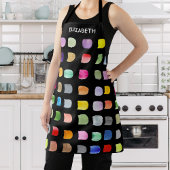 パーソナライズされた抽象芸術パターン黒 エプロン