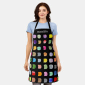 パーソナライズされた抽象芸術パターン黒 エプロン (着用した状態)