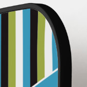 パーソナライズされた抽象芸術フローラストライプ、モノグラムの ピックルボールラケット (左詳細)