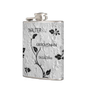 パーソナライズされた抽象芸術ブラックとホワイト花模様 フラスク (左)