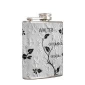 パーソナライズされた抽象芸術ブラックとホワイト花模様 フラスク (右)