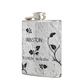 パーソナライズされた抽象芸術ブラックとホワイト花模様 フラスク (左)
