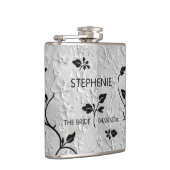 パーソナライズされた抽象芸術ブラックとホワイト花模様 フラスク (右)