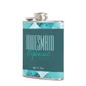 パーソナライズされた抽象芸術ブルーとホワイト花模様 フラスク (左)