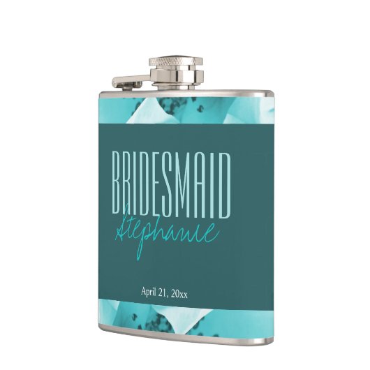 パーソナライズされた抽象芸術ブルーとホワイト花模様 フラスク (左)