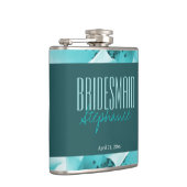 パーソナライズされた抽象芸術ブルーとホワイト花模様 フラスク (右)