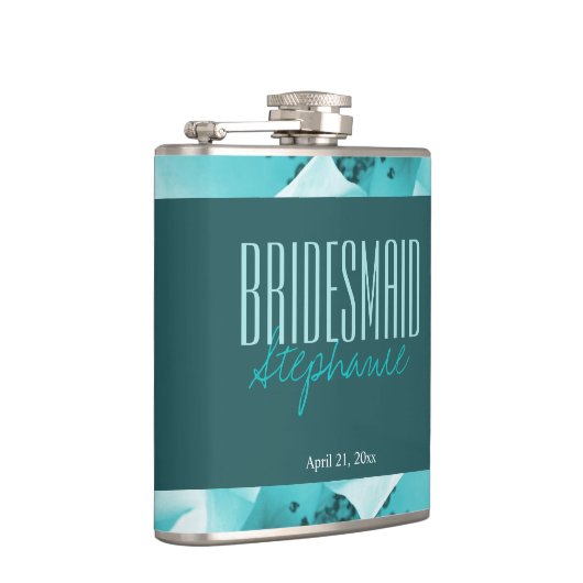 パーソナライズされた抽象芸術ブルーとホワイト花模様 フラスク (右)