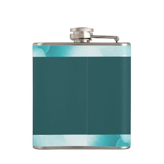 パーソナライズされた抽象芸術ブルーとホワイト花模様 フラスク (裏面)