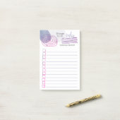 パーソナライズされた抽象芸術図形と行の一覧 ポストイット (デスク上)